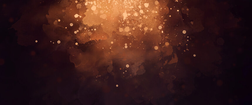 Dark abstract watercolor drawing with splashes of paint and spots	
