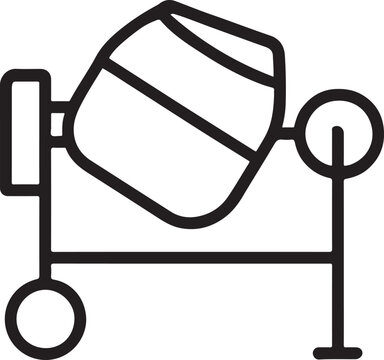 Concrete mixer machine construction vector icon