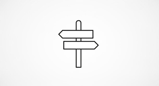 Directional Signpost Icon - Navigating Choices and Decisions with Clarity.