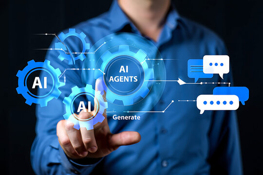 AI agents transforming digital interaction with seamless workflows and human computer interface integration creating a connected artificial intelligence future