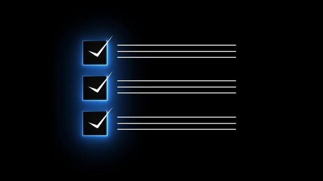 check marks on a check box options. Tick Check mark icon with motion graphic design 4k video animation.