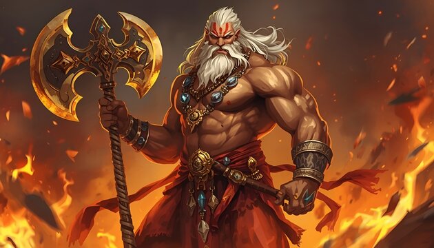 Celebrating parshuram jayanti lord parshuram depicted with his iconic axe in reverence and honor