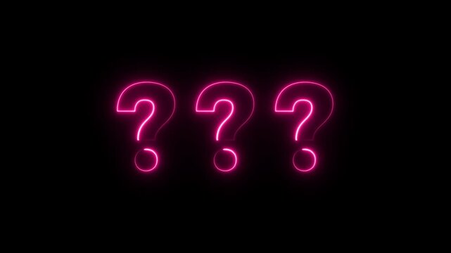 Flaming question marks burning with bright red and yellow fire on black background symbolizing uncertainty symbol question mark.4k video animation.