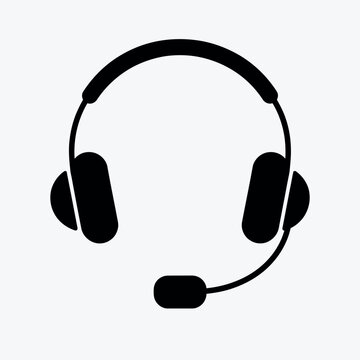 customer service headphones icon, flat vector illustration for web and mobile apps, clean line art style with scalable editable strokes, ideal for support, helpdesk, and interface design projects.