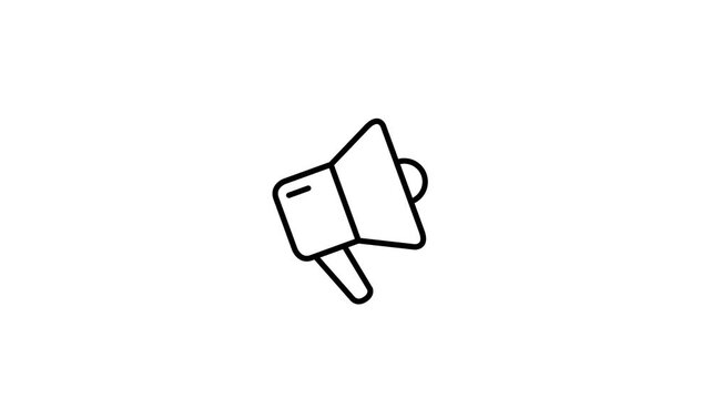 loudspeaker animated outline icon design 4k video animation.
