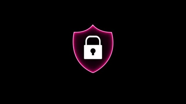 Dynamic shield graphic animation symbolizing security, protection, and safeguarding concepts 4k video animation.