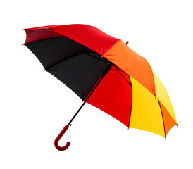 Fototapeta premium Colorful Umbrella with Red, Black, Orange, Yellow Sections