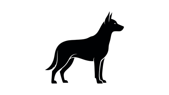 Black silhouette of a german shepherd dog