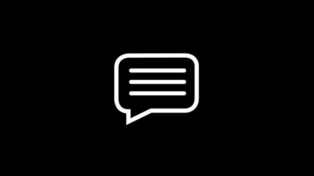 Animated Message Reader Icon in Modern UI Style. Email or Chat Notification Icon Animation. Futuristic Messaging Interface Symbol for Apps, Tech 4k Videos.