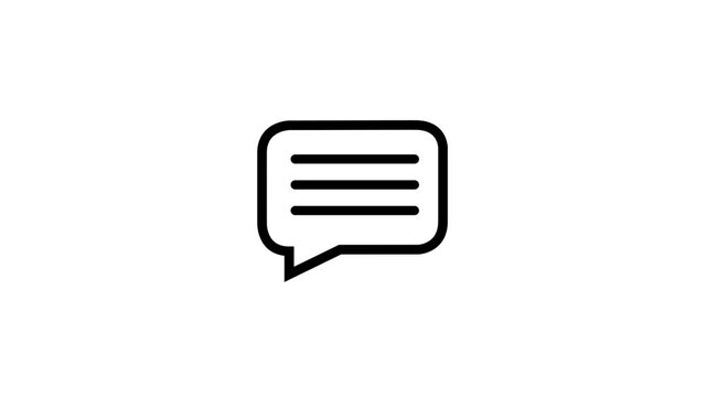 Animated Message Reader Icon in Modern UI Style. Email or Chat Notification Icon Animation. Futuristic Messaging Interface Symbol for Apps, Tech 4k Videos.