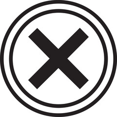 Obraz premium A large black X symbol is centered within two concentric circles.