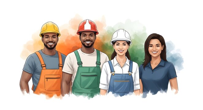 Happy labor day workers celebration honoring american labor and workforce