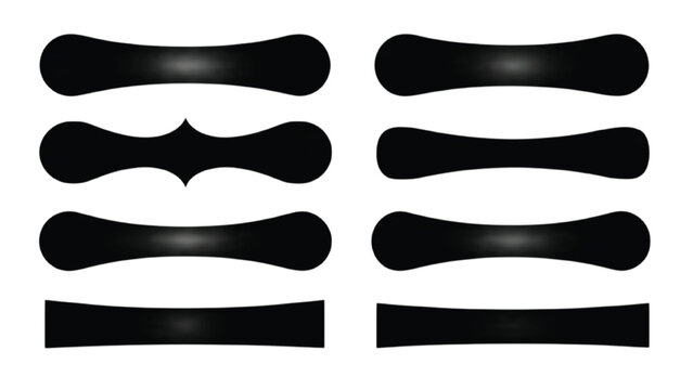 Set of content hierarchy break silhouettes with section divider and split layout elements