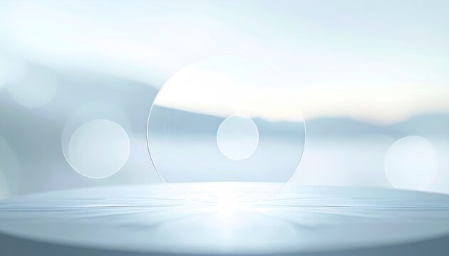 Foggy Landscape with Abstract Shapes and Light.