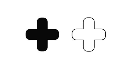 Obraz premium Black and white plus signs a contrasting pair of simple crosses