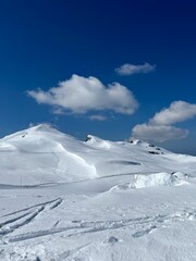 untouched winter landscape on a high mountain peak