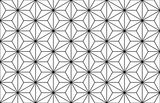 Japanese asanoha geometric pattern seamless traditional background