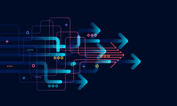 Abstract arrow direction. Technology background. High speed. Hi-tech