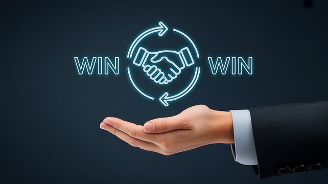Business partnership, handshake, win-win strategy, corporate deal