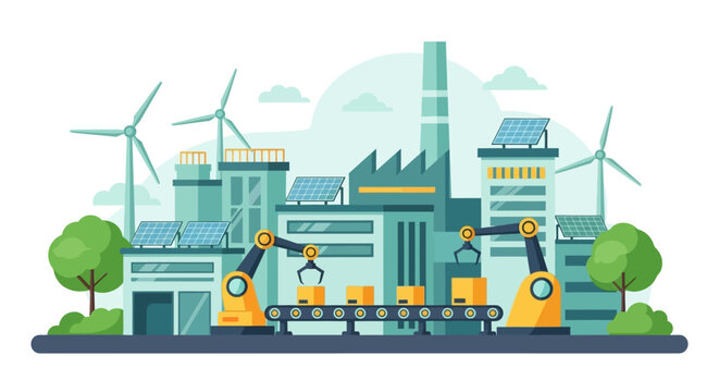 Industry 4.0 Smart Factory: Robotic Production Line Powered by Renewable Energy