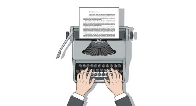 Hands Typing on a Vintage Typewriter - The Art of Writing.