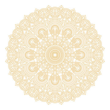 Golden Ornamental Round Pattern - keylines