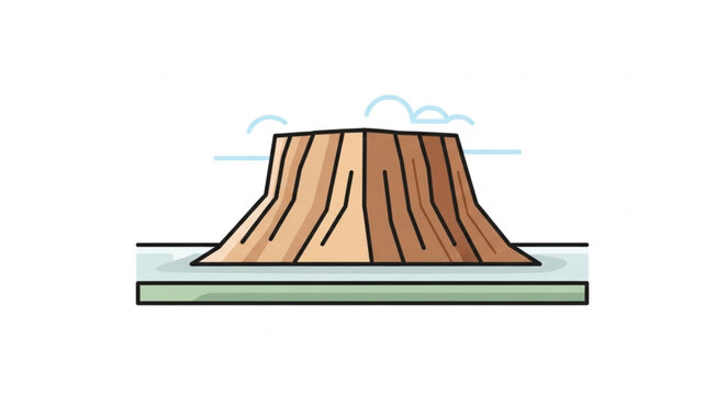 Illustration of Devils Tower National Monument in Wyoming.