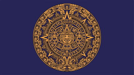 Aztec Calendar Stone Symbol.