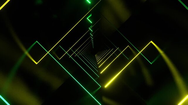 Green and Yellow Infinite Linear Motion of Neon Background VJ Loop in 4K