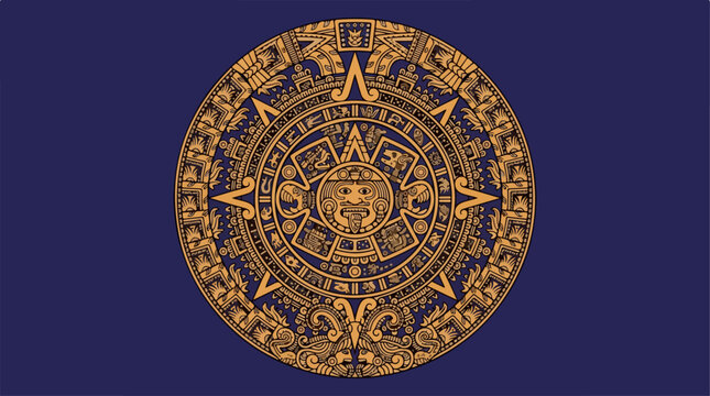 Aztec Calendar Stone Symbol.