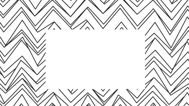 Abstract black and white zigzag pattern with a central white copy space.