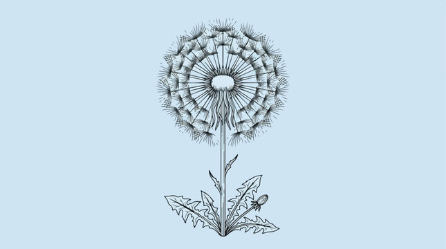 Dandelion Flower Plant Closeup.