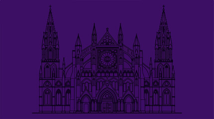 Fototapeta premium Gothic Architecture Building Design.