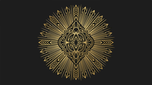 Golden Mandala Design Element.