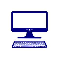 Fototapeta premium A computer monitor and keyboard are displayed on a desk indoors.
