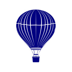 Naklejka premium A hot air balloon floats gently in the sky with a basket underneath.