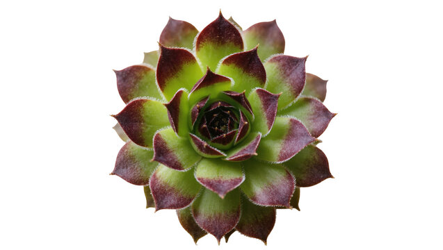 Beautiful vibrant green and red succulent plant showcasing a perfect natural rosette