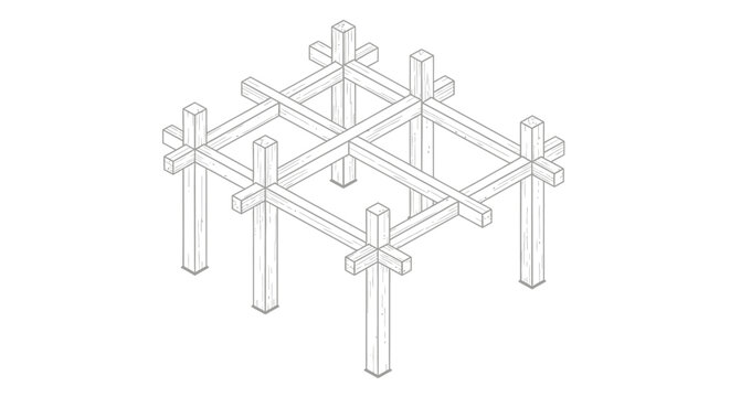 Abstract Impossible Geometric Structure Optical Illusion Isolated White Background