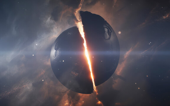 Mysterious sphere cracks open with bright light in nebula