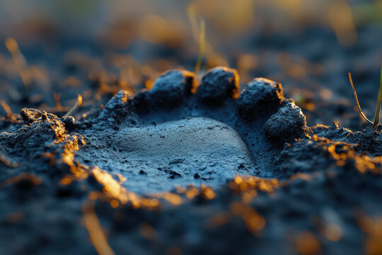 Small hole in the ground.