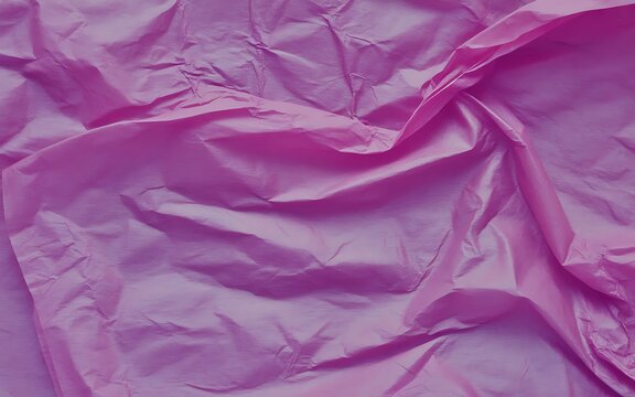 A close up view of delicate pink tissue paper surface with soft folds and abstract light shadows