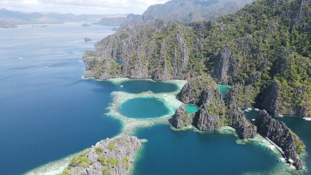 Twin Lagoon Coron Palawan drone video Philippines 