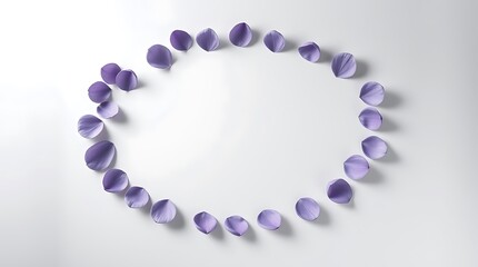 Obraz premium minimalist frame of lavender petals on white background