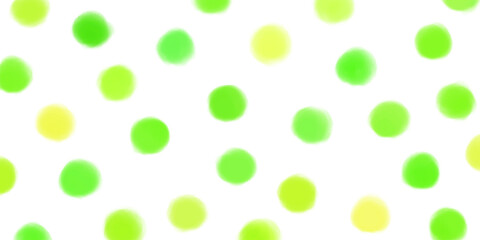 水彩絵の具で描かれた、かわいいポルカドットの水玉模様 © 色音符