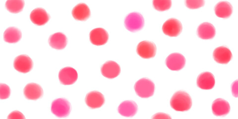 水彩絵の具で描かれた、かわいいポルカドットの水玉模様 © 色音符