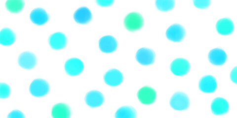 水彩絵の具で描かれた、かわいいポルカドットの水玉模様 © 色音符