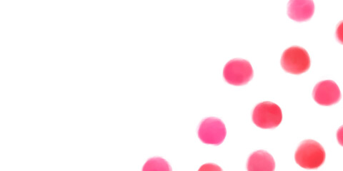 水彩絵の具で描かれた、かわいいポルカドットの水玉模様 © 色音符