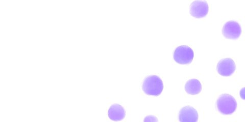 水彩絵の具で描かれた、かわいいポルカドットの水玉模様 © 色音符