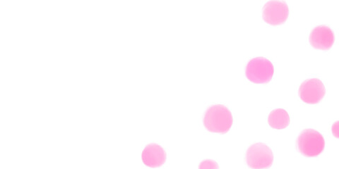 水彩絵の具で描かれた、かわいいポルカドットの水玉模様 © 色音符