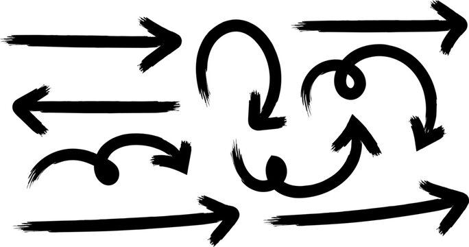 Hand drawn arrows in a chaotic pattern unique illustration